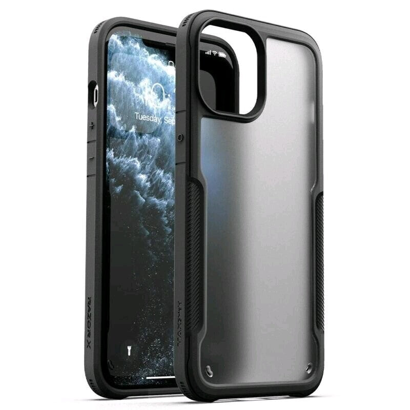 Apple IPhone 12 Mini 4.4" Heavy Duty Shockproof Matte Black Slim Back Case Cover