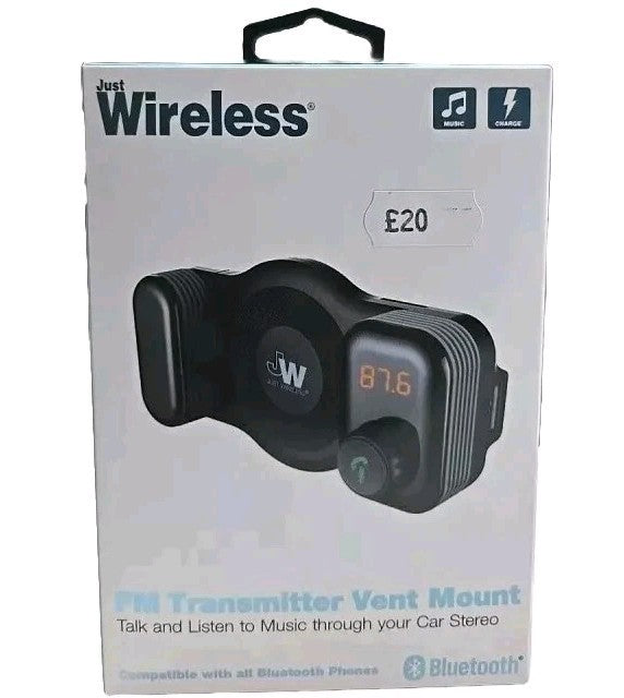 2In1 Wireless Bluetooth FM Transmitter Car Kit Air Vent Phone Holder USB Charger
