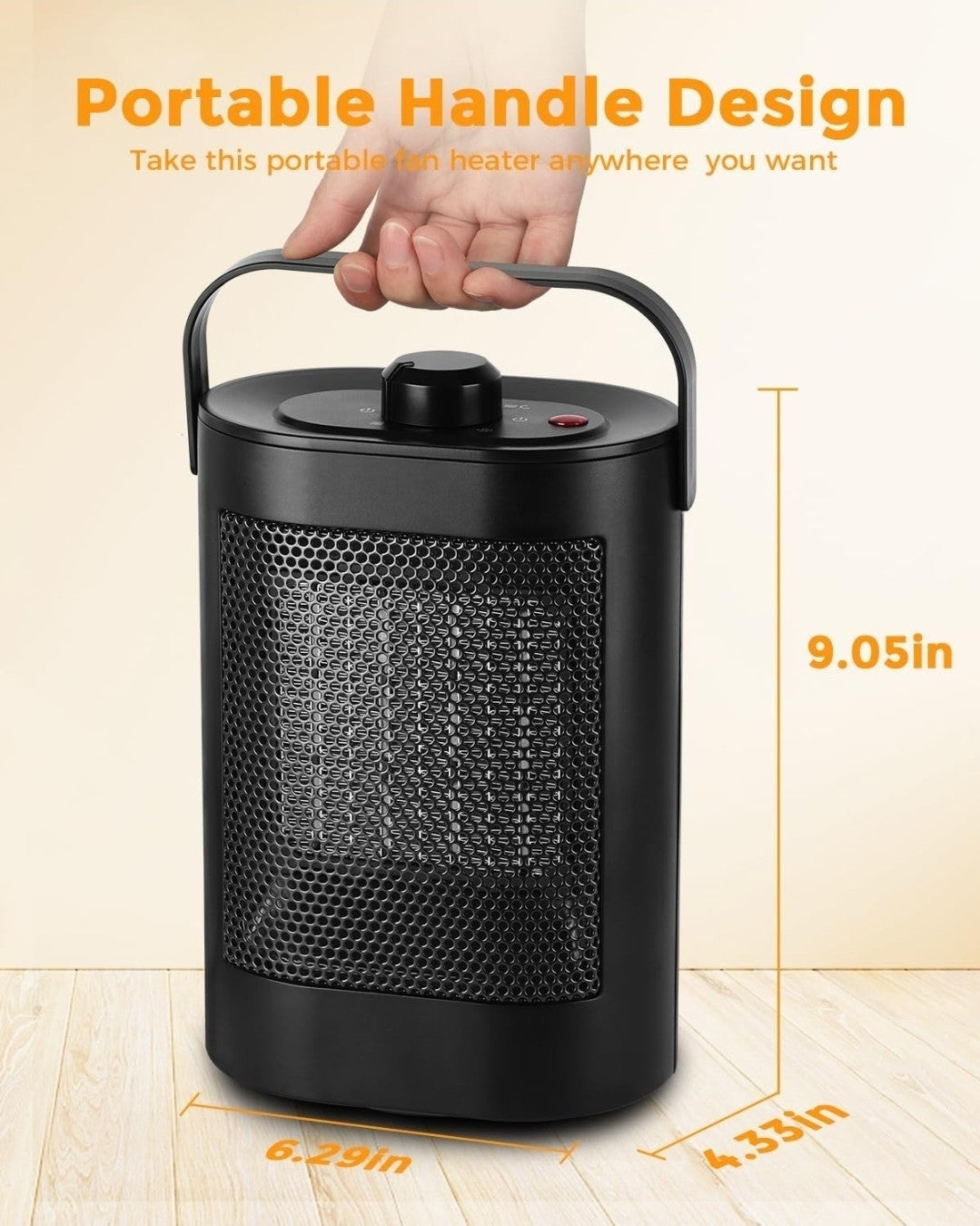 Electric Oscillating Portable Fan Heater with Overheating & Tip-Over Heater Home