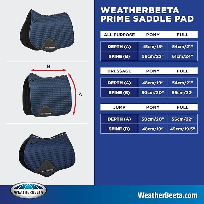 WeatherBeeta Prime Dressage Saddle Pad - White