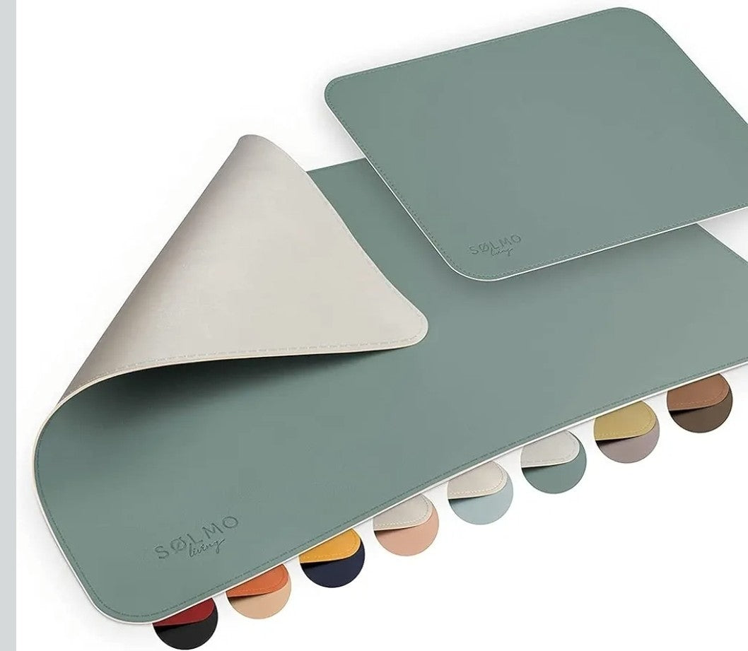 Solmo Waterproof PU Leather Desk & Mouse Mat Pad For Computer Laptop 85x40cm