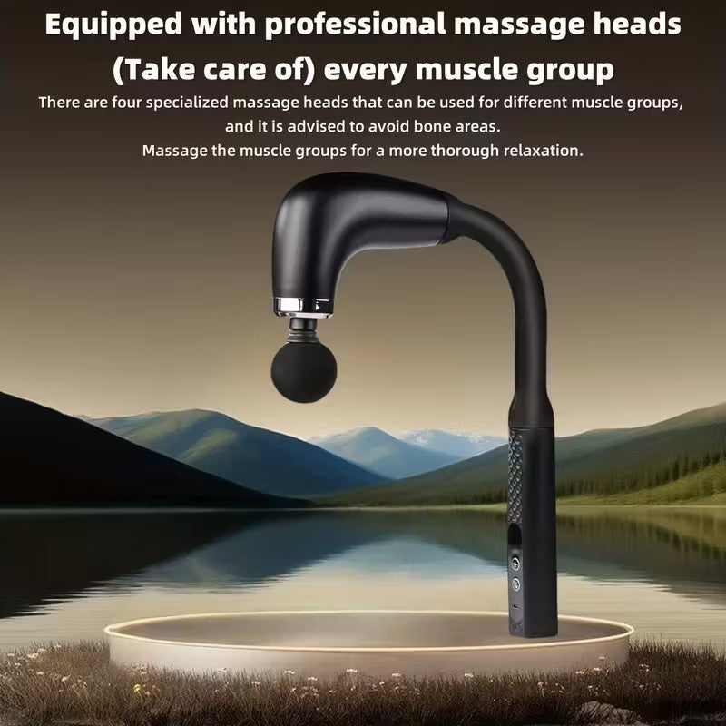 Massage Gun with Extended Handle – Deep Tissue Percussion Back & Neck Massager