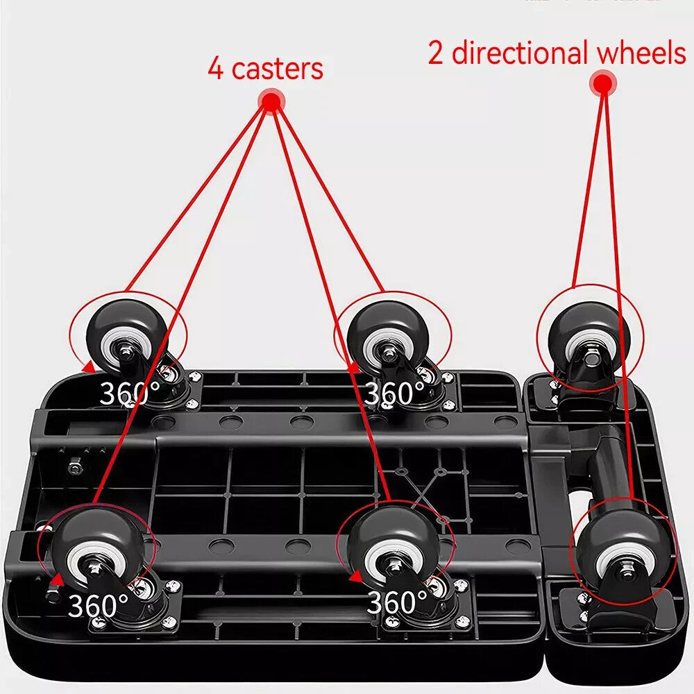 Brand New Heavy Duty Folding Hand Trolley 227 KG 6-Wheel Platform Cart Dolly