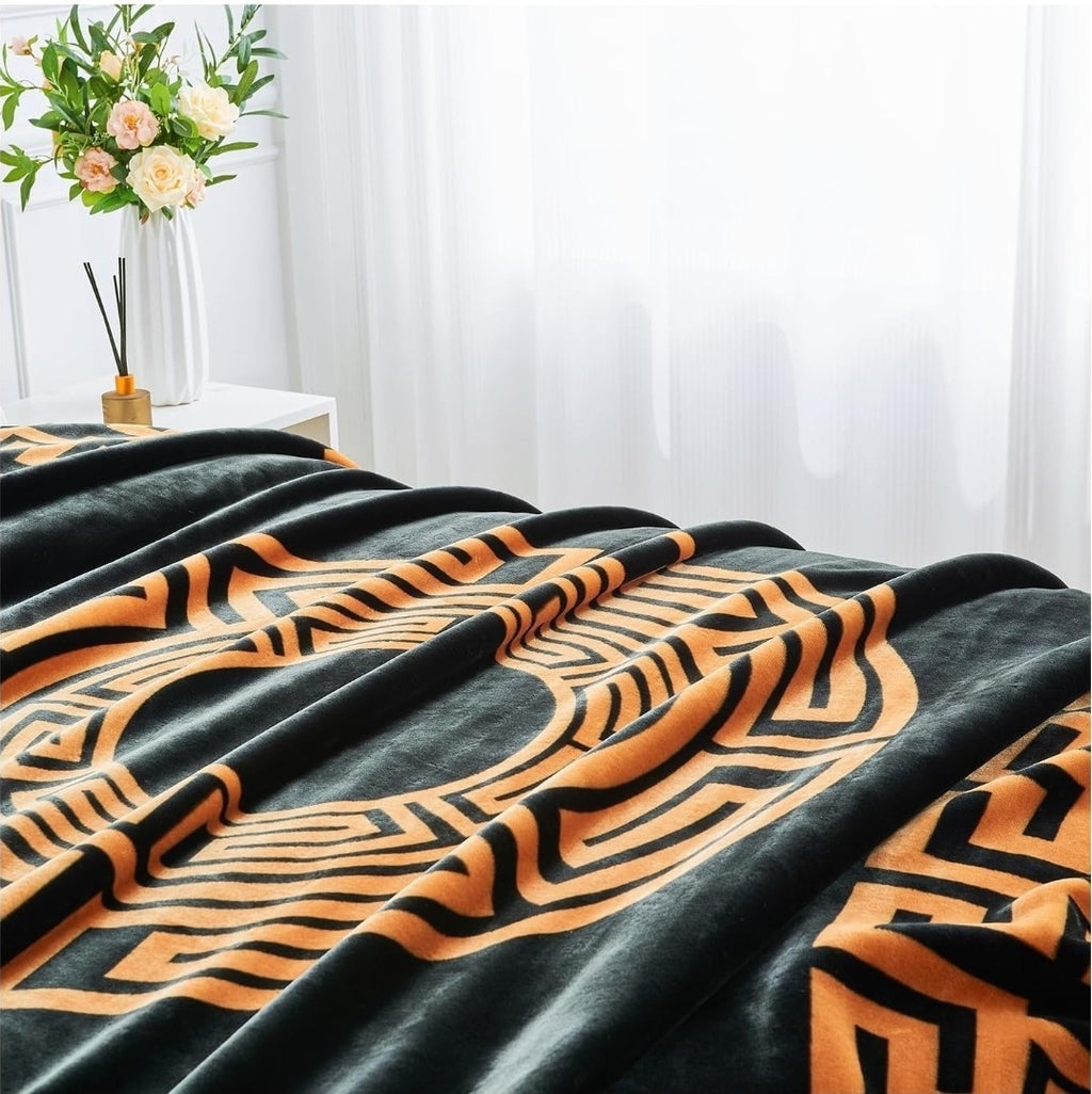King Size Blanket 2 Ply Greek Reversable Fleece 4KG–Soft Warm Weighted 200x240cm