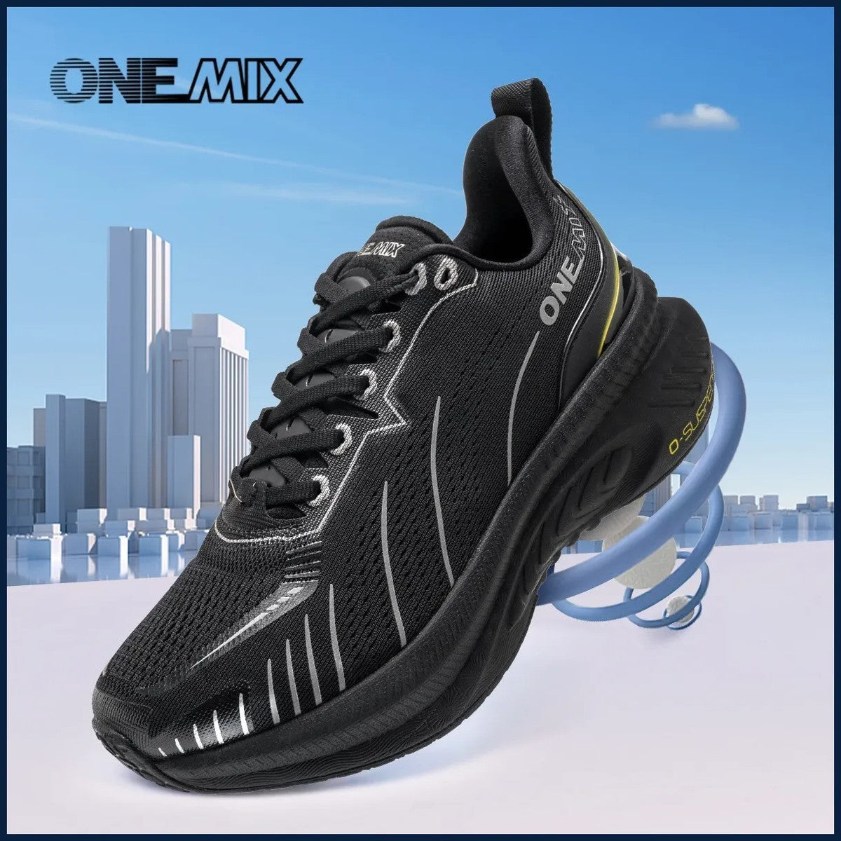 Onemix White Road Running Shoes for Men Air Cushion Outdoor Sport Shoes Size 10