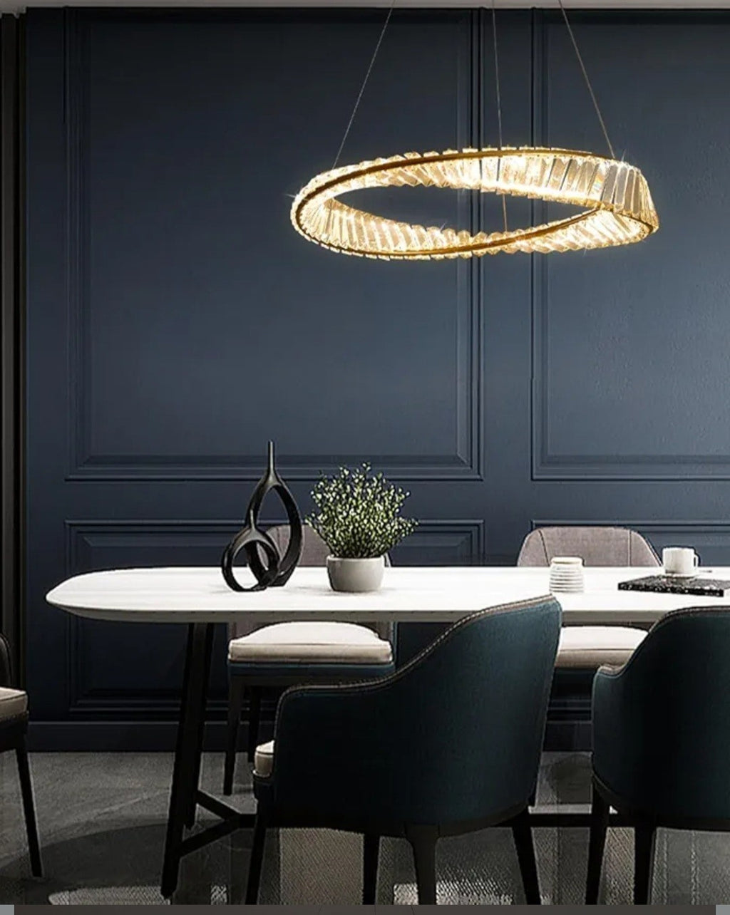 Crystal Chandelier LED Ceiling Light Pendant Light Living Room Changeable Lamp