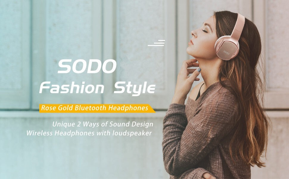 Genuine SODO MH2 Bluetooth Headphones Speakers 2 in 1, SODO Foldable HiFi Stereo