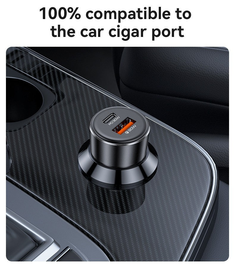 Fast Car Charger 50W Dual, USB-C PD & USB-A Fast Charge Plug for Phone & Tablet