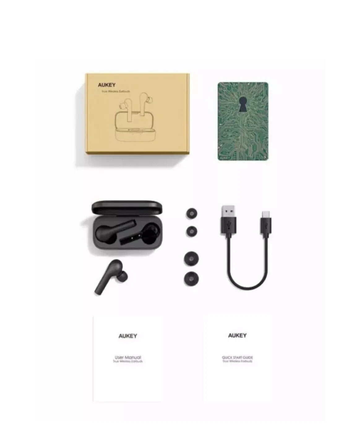 Aukey EP-T21 True Wireless Bluetooth Earbuds: High-Fidelity, IPX7, Long Playtime