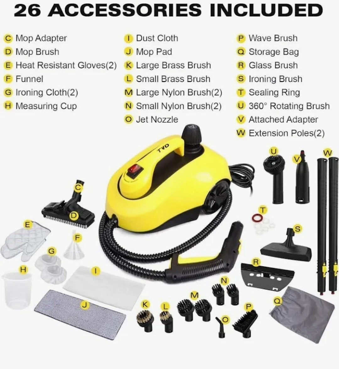 Multi-Purpos TVD Steam Cleaner SW-608 & Steam Mop for Floor Cleaning Accessories