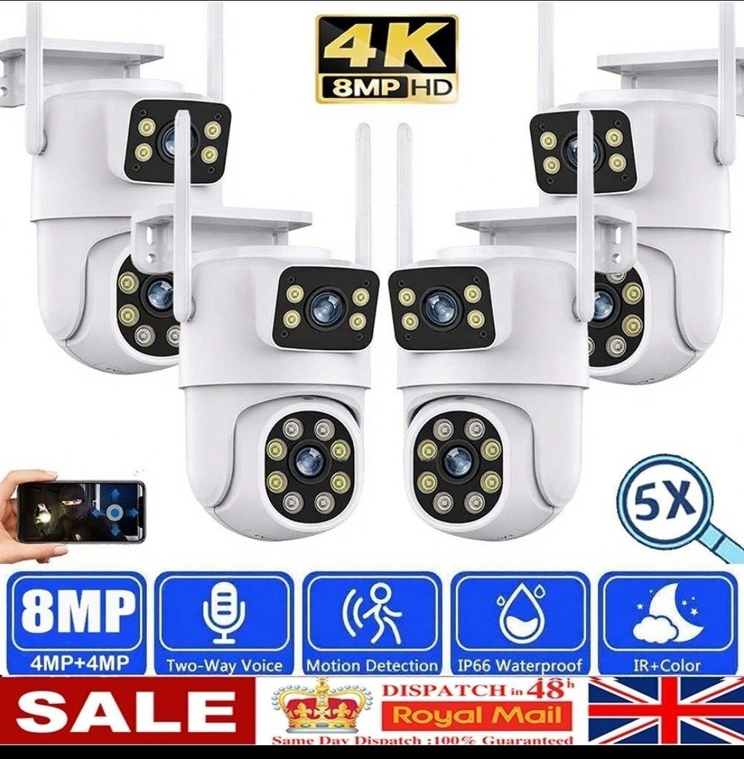 Wireless 8MP 4K IP Camera WIFI Outdoor CCTV HD PTZ Smart  Security IR Camera 
