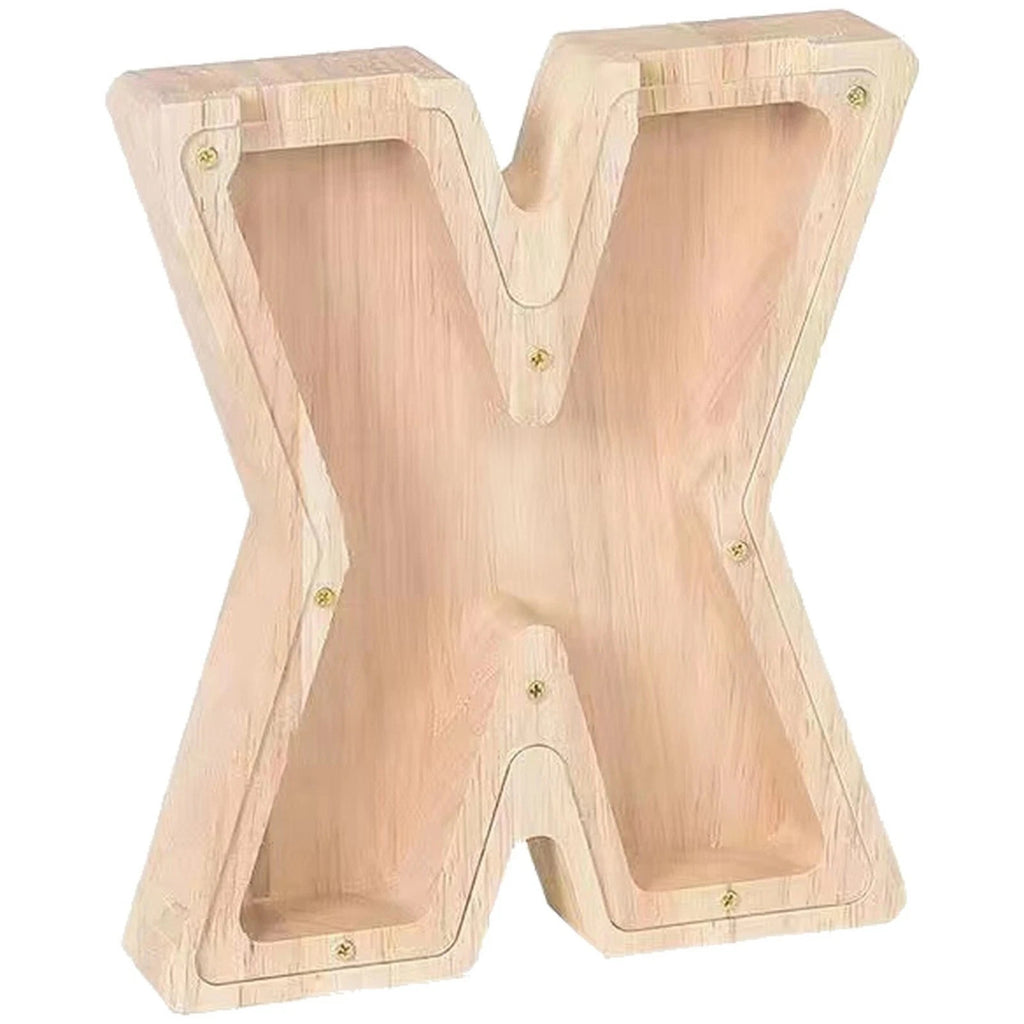 Wooden Letter Money Box A-Z - Standing Letters & Symbols Coin Saving Boxes