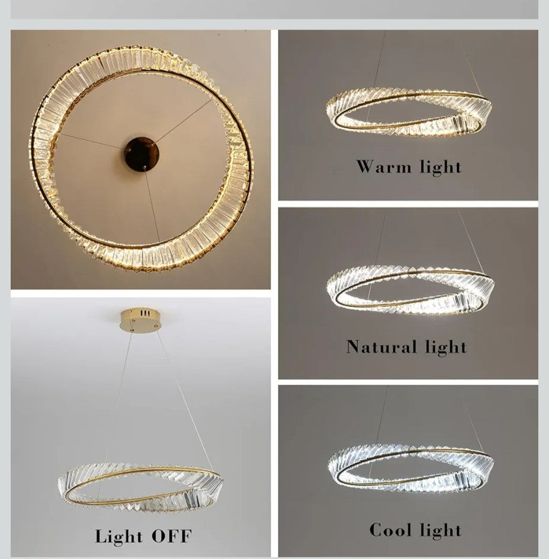 Crystal Chandelier LED Ceiling Light Pendant Light Living Room Changeable Lamp