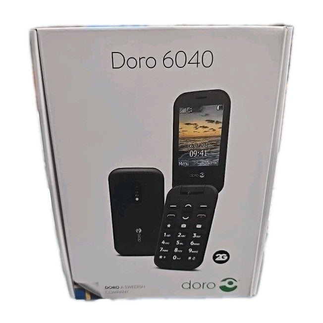 Brand New Seald Doro 6040 Flip Big Button Mobile Phone - Black Unlocked-UK stock