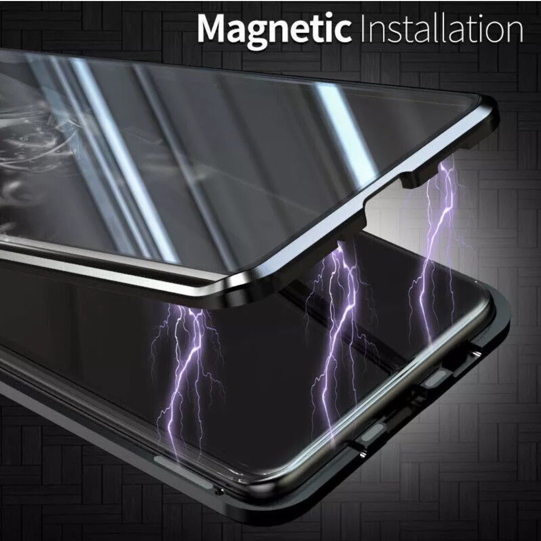 360° Magnetic Metal Frame Case Teal Grey Double Sided For Samsung Galaxy Note 20