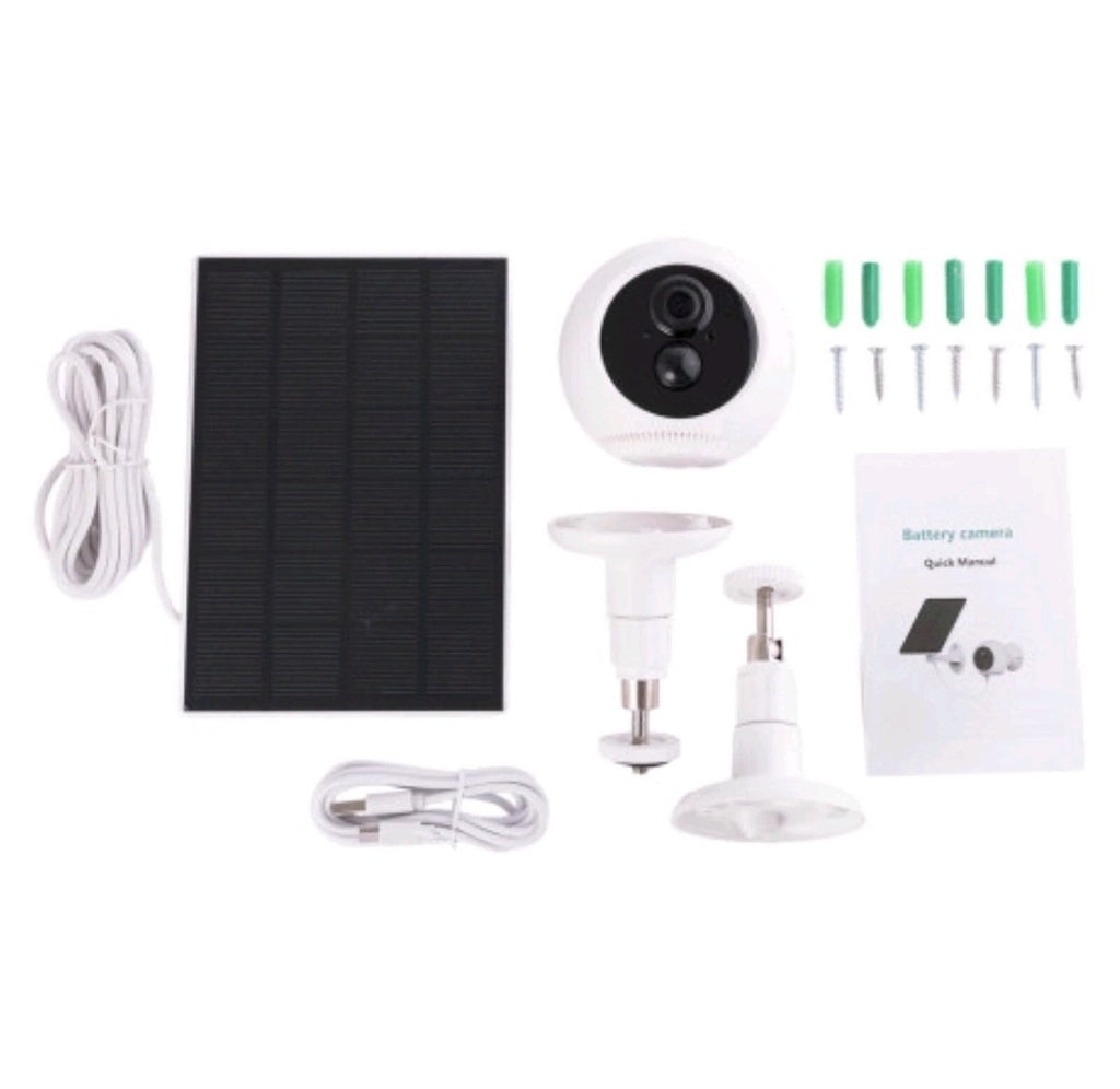Smart Wifi CCTV Camera Rechargeable Battery & Solar Power 3MP 2K UHD 2 Way Audio