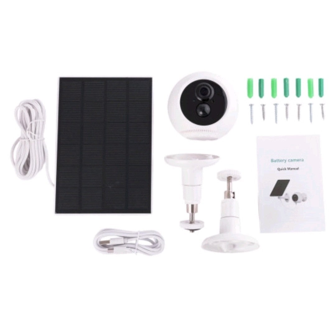 Smart Wifi CCTV Camera Rechargeable Battery & Solar Power 3MP 2K UHD 2 Way Audio