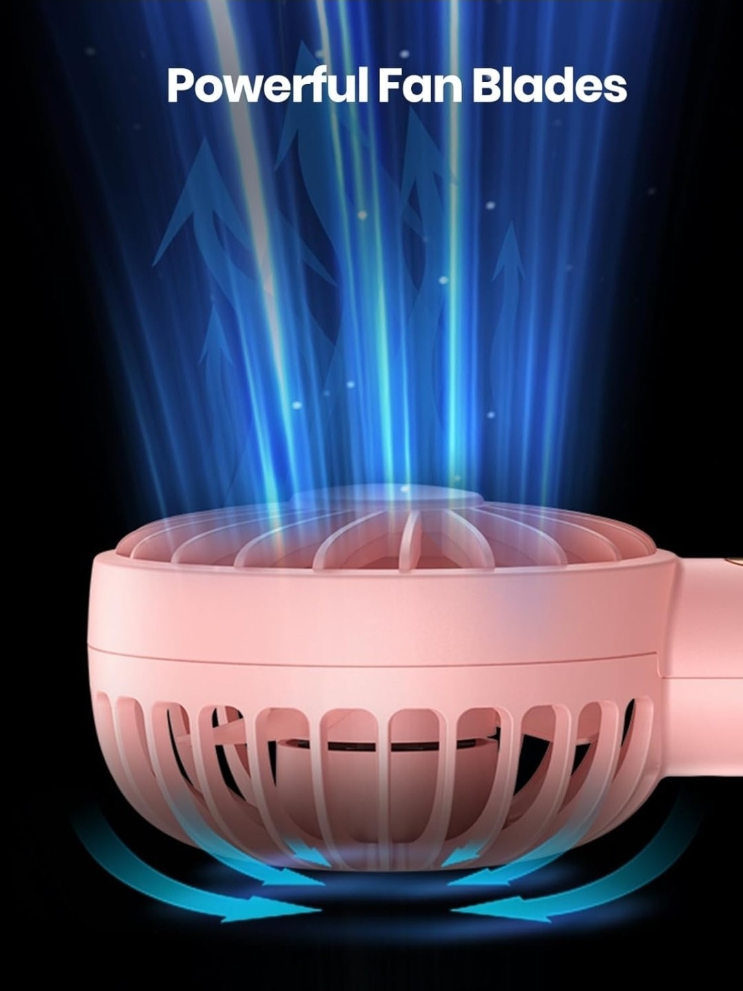 2 Pack Mini Portable Handheld Fan, USB Rechargeable 1 Blue 1 Pink 