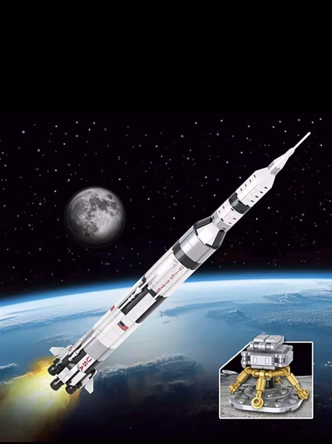 NASA  Apollo Saturn V Building Blocks Space Rocket 1969PCS
