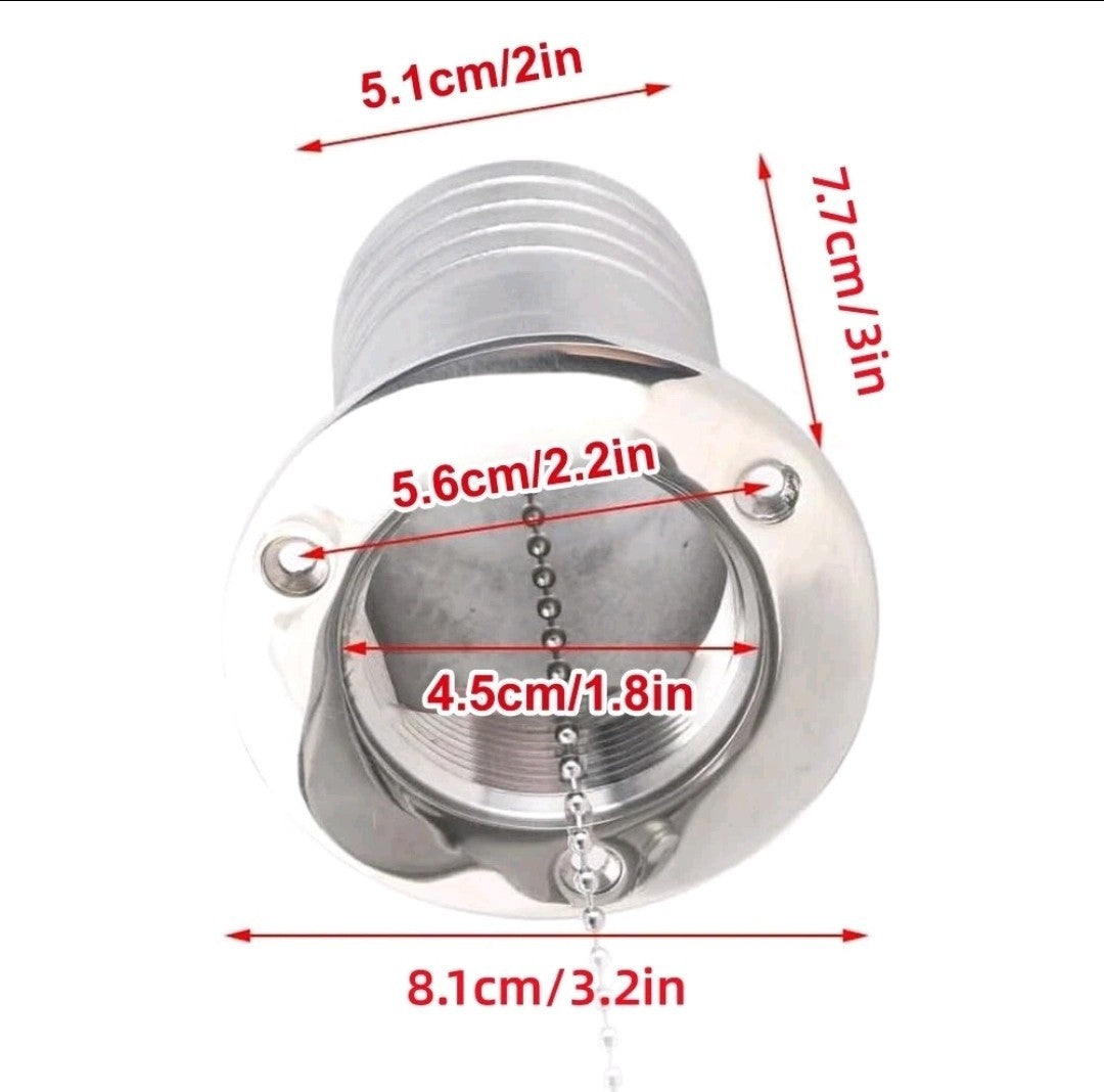 2" Boat Deck Fill Marine Filler with Keyless Lift Fuel Cap 316 Stainless Steel