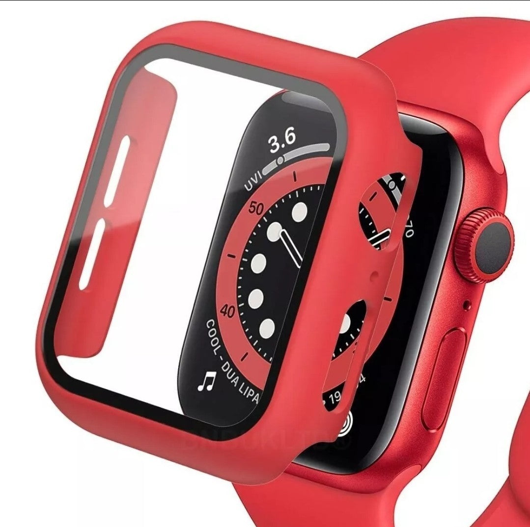Apple Watch Case Protectio For Series 4/5/6/7/8/9/10 Screen Protector Cover Red