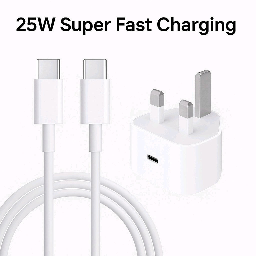 25W Super Fast Charger Adapter Plug & Cable For All Phones Models Samsung/Apple