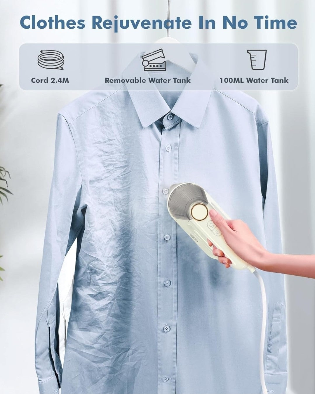 Cosicosy 2-in-1 Handheld Clothes Steamer & Iron 1200W Portable Travel Garment