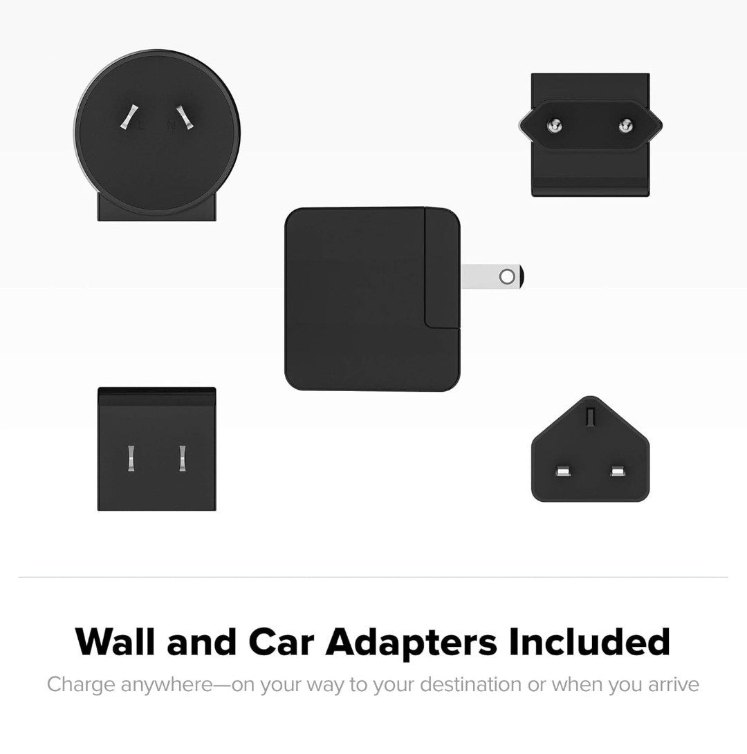 Global Travel Kit–Universal Wireless Charging Pad with Wall & Car Adapters,Cable
