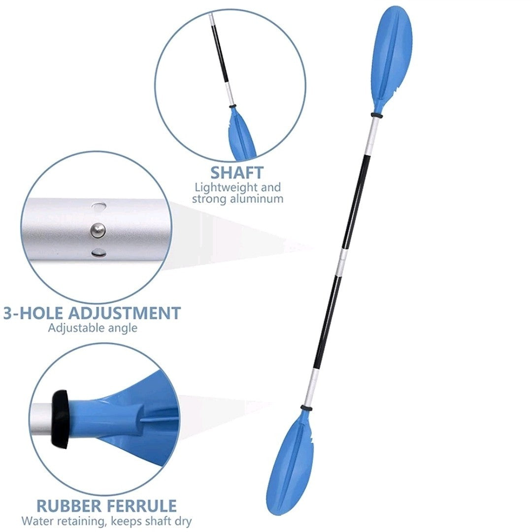 Professional Kayak Paddle Asymmetrical Floating Oar Aluminium Paddle 220cm Blue