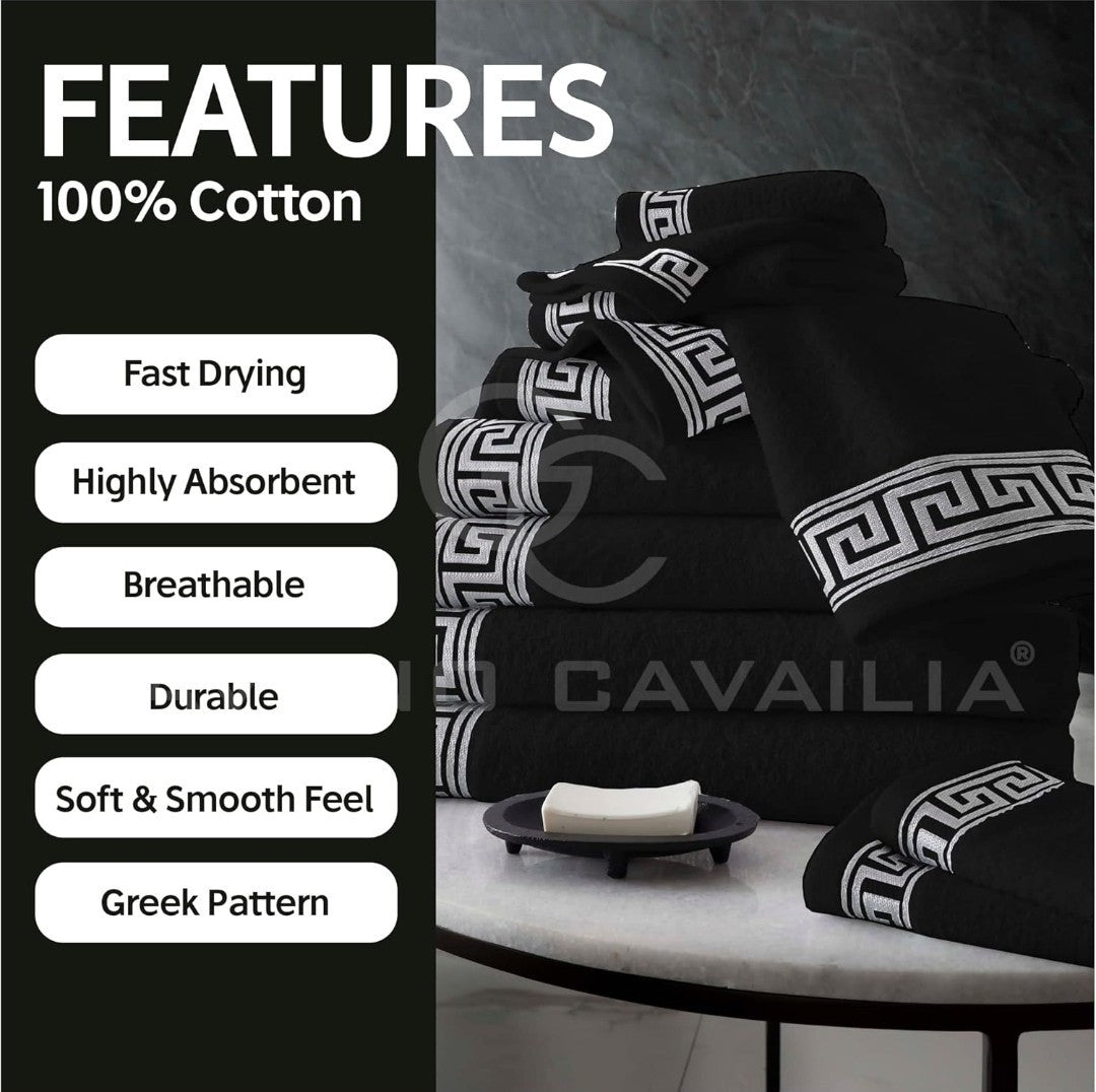 2 Pack Jumbo Bath Sheets 80x170 cm 100% Egyptian Cotton Black Premium Quality 