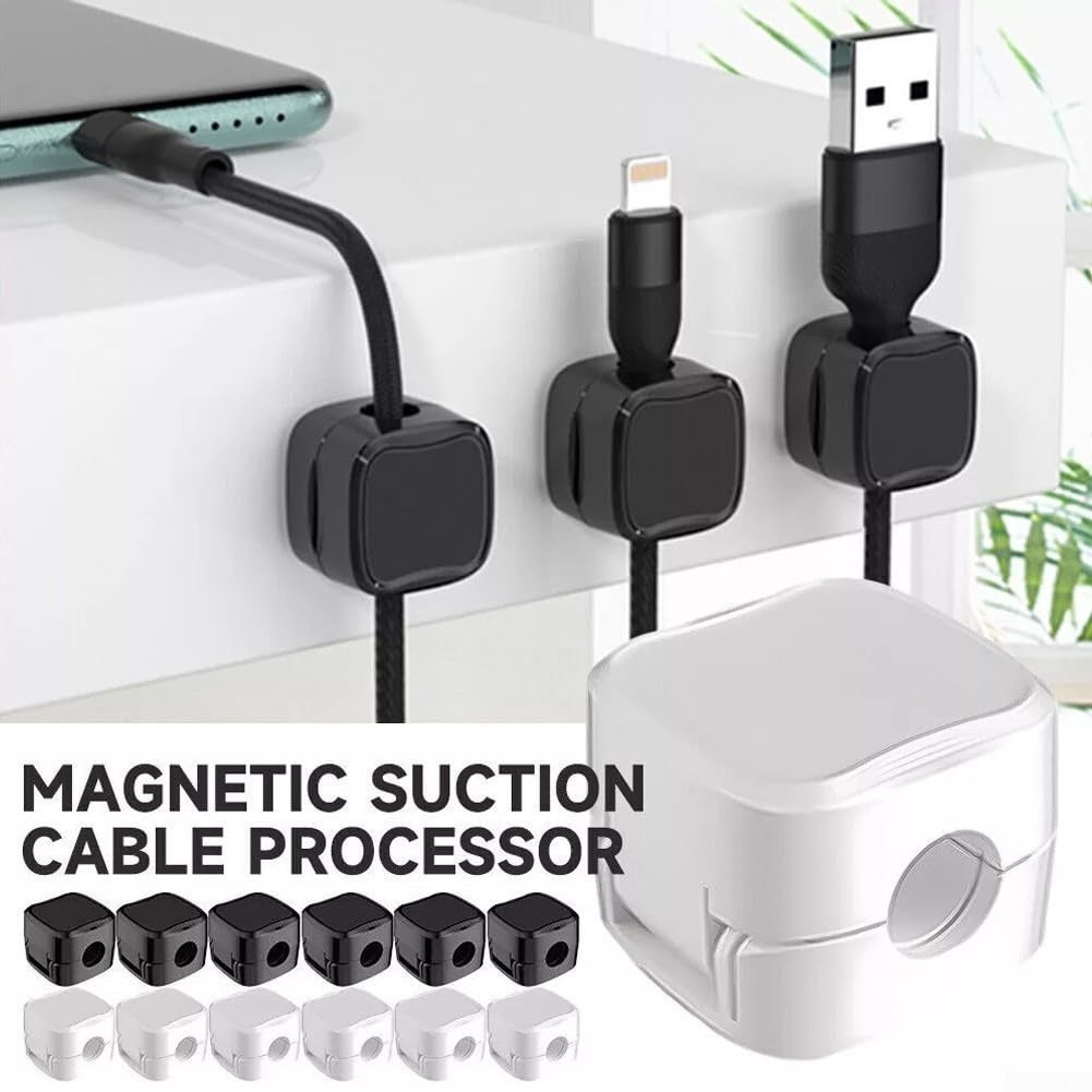 6Pcs Cable Holder Magnetic Cable Wire Clip Tidy Cord Lead Organizer USB Charger
