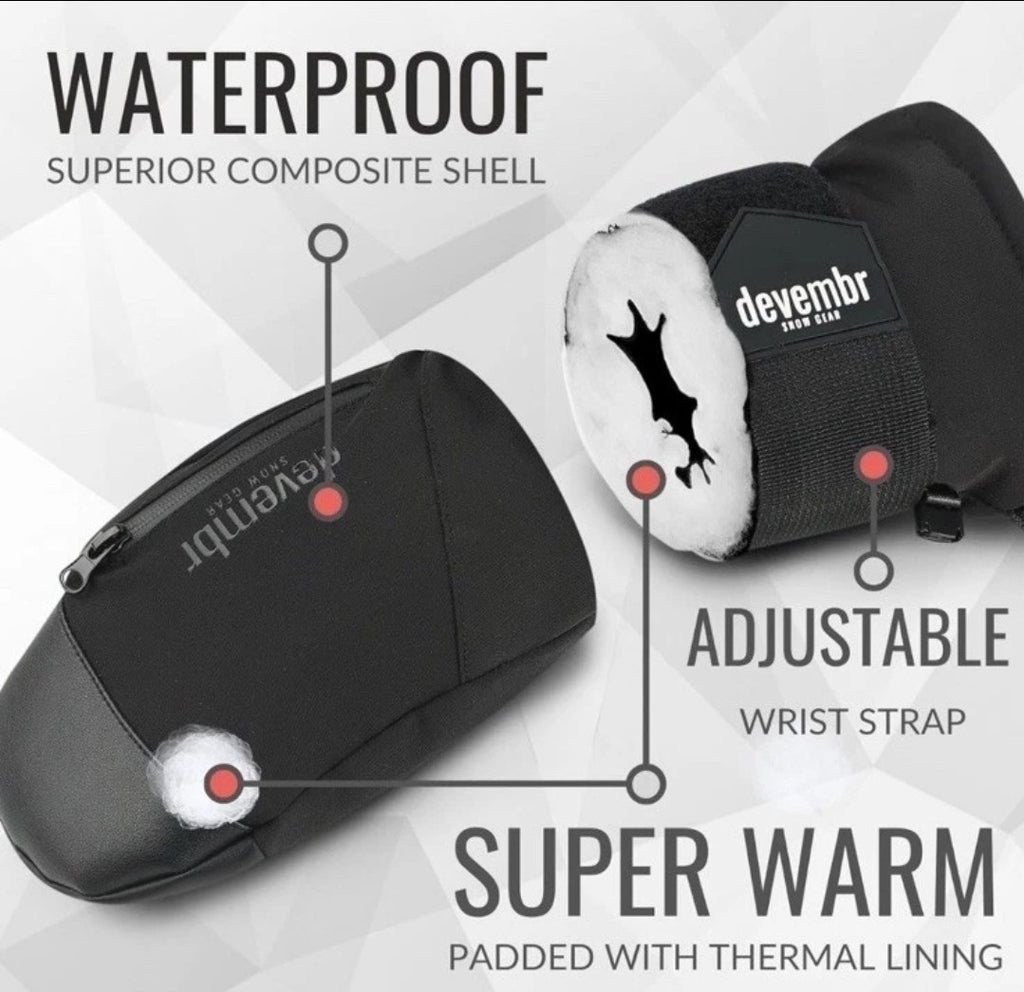 DEVEMBR Snowboarding SKI Warm Gloves Mittens Touch Screen Waterproof  S/M/L Size