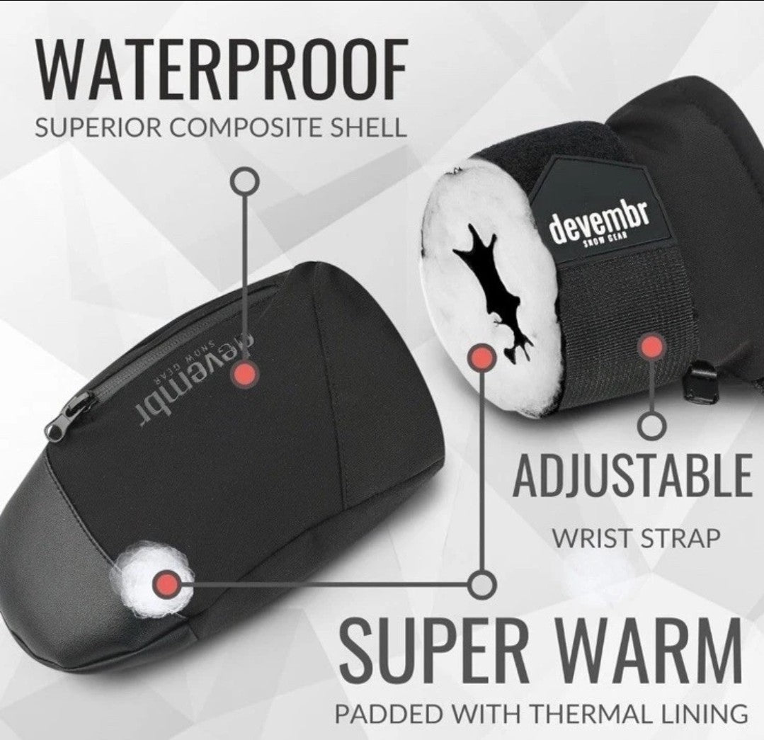 DEVEMBR Snowboarding SKI Warm Gloves Mittens Touch Screen Waterproof  S/M/L Size