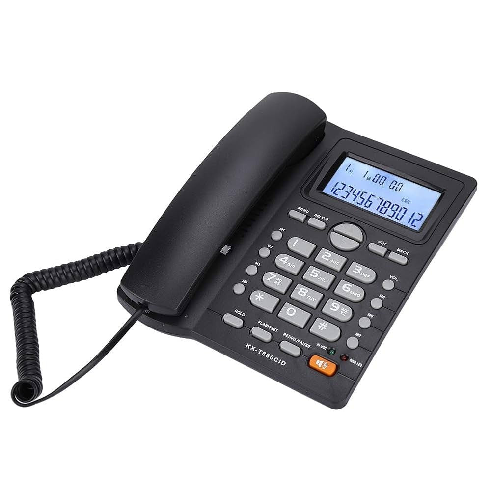 Wired Telephone with Caller ID & Loudspeaker–Fast Dialling,Mute,Redial,Office 
