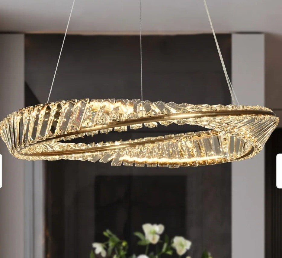 Crystal Chandelier LED Ceiling Light Pendant Light Living Room Changeable Lamp