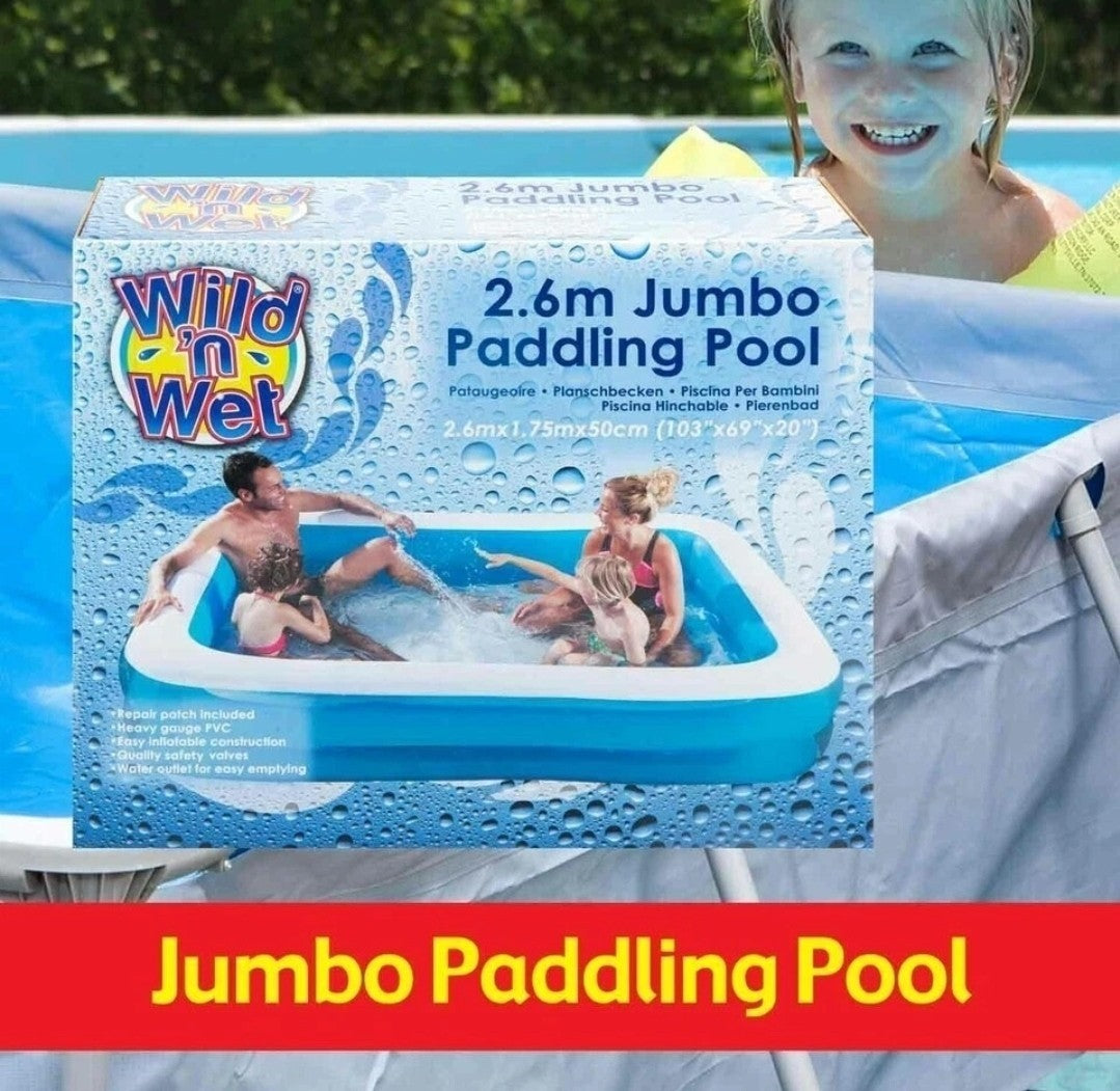 Jumbo Inflatable Family Pool – Extra Large Rectangular Paddling BRAND NEW