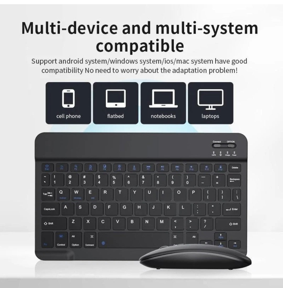 Rechargeable Wireless Bluetooth Keyboard & Mouse Combo–Ultra Slim Silent Typing 
