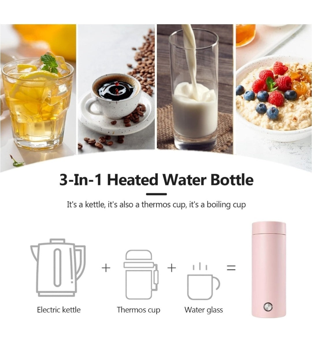 400ml Tea Pot Thermos Mini Portable Electric Travel Kettle Fast Water Boil Small