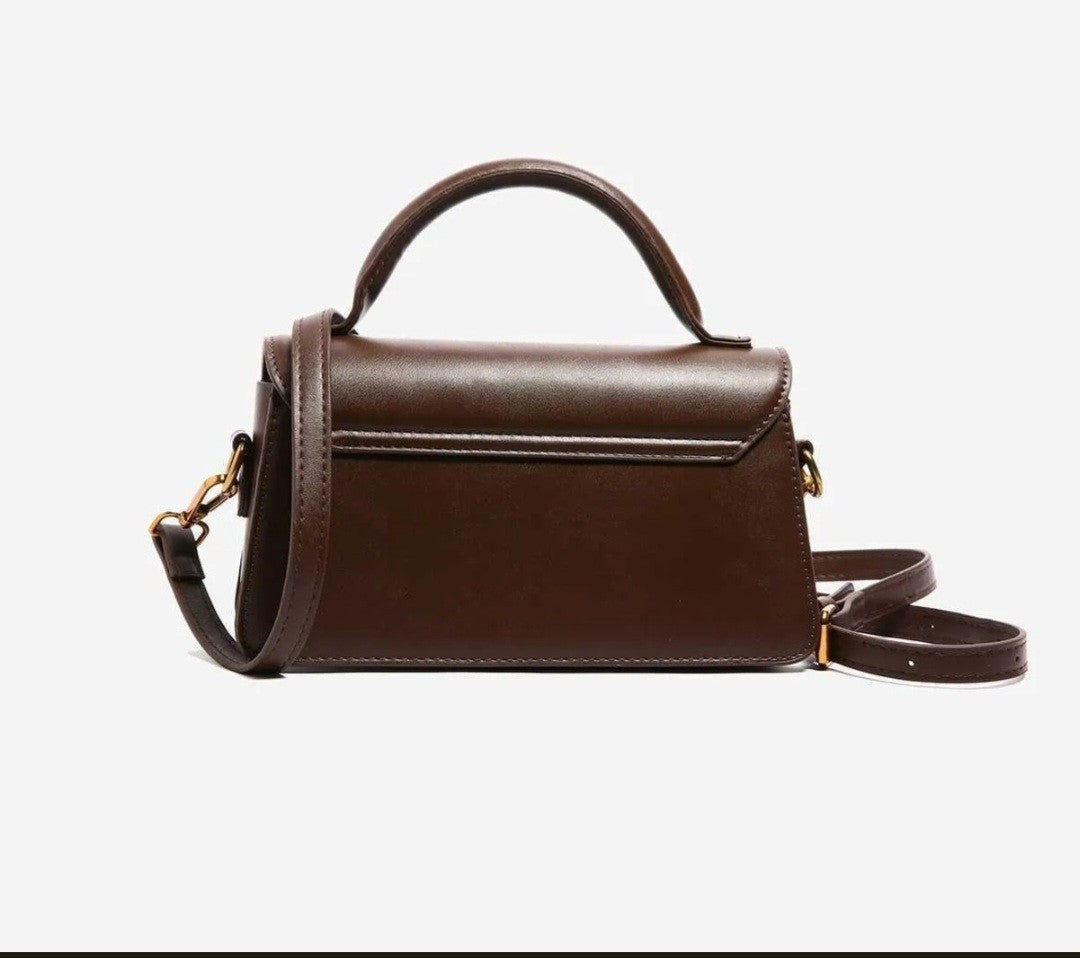 Small Leather Armpit Bag for Ladies Strap Shoulder Crossbody Vintage Bag COFFEE