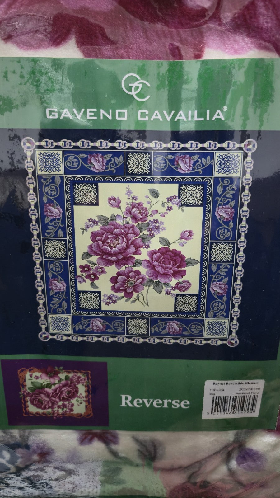 2 Ply Anastasia Floral Fleece King Size Blanket 4KG–Soft Warm Weighted 200x240cm