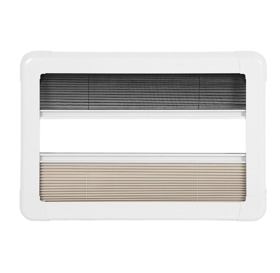 RV Pleated Interior Window Blind 106x56cm Privacy Curtain with Insect Screen