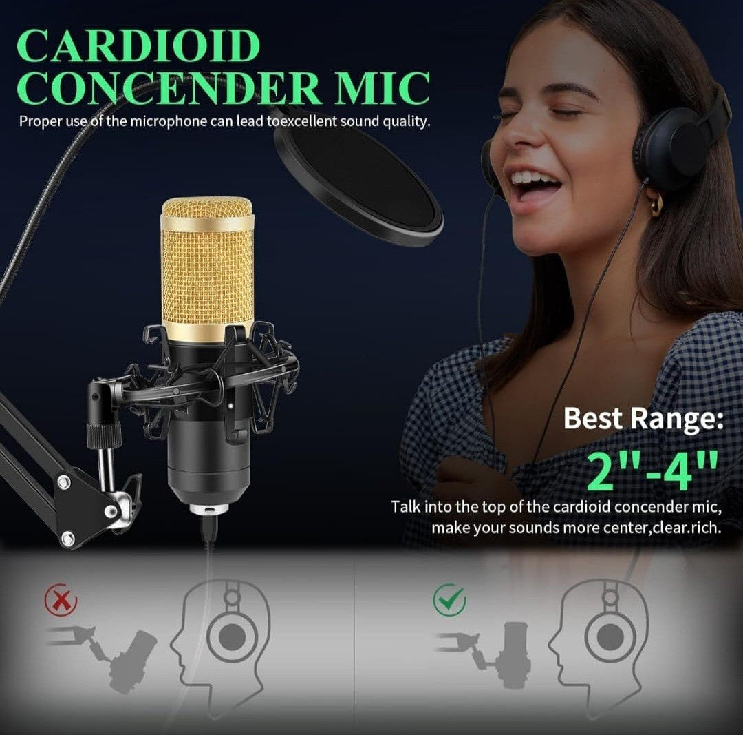 LEGENDARY VOCAL Professional Condenser Microphone for Studio Recording (Gold)