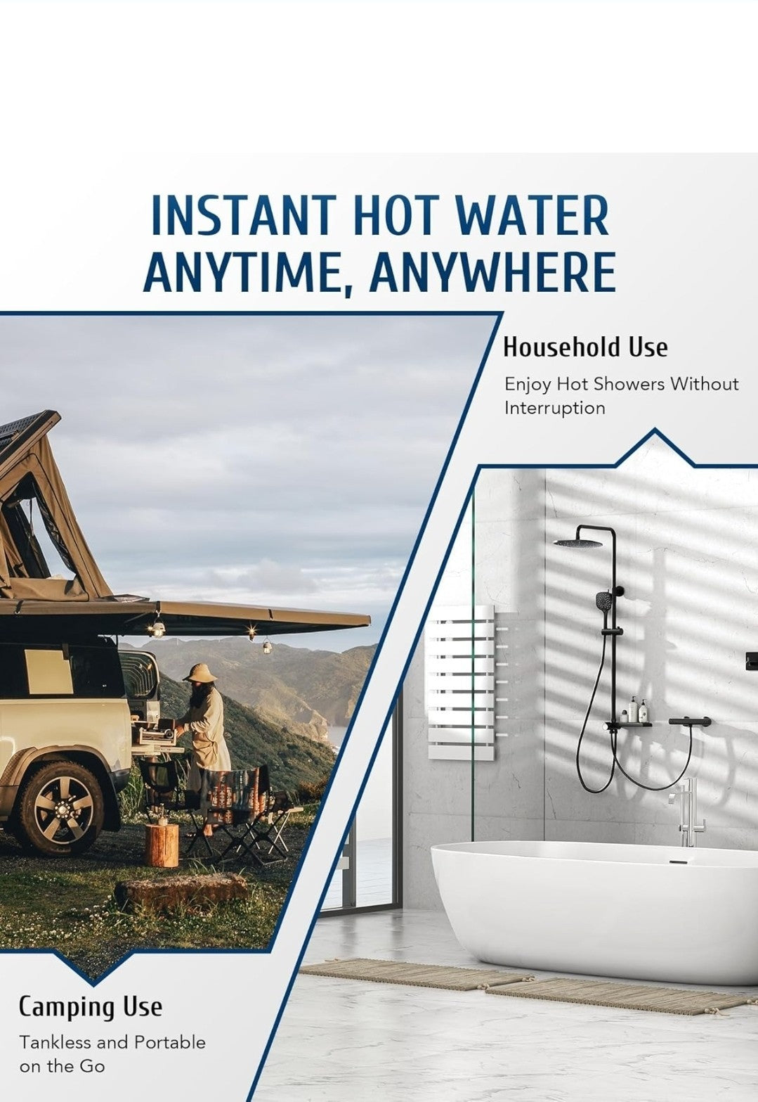 8L LPG Gas Water Heater Tankless Instant Boiler with LED & Copper Core Outdoor 