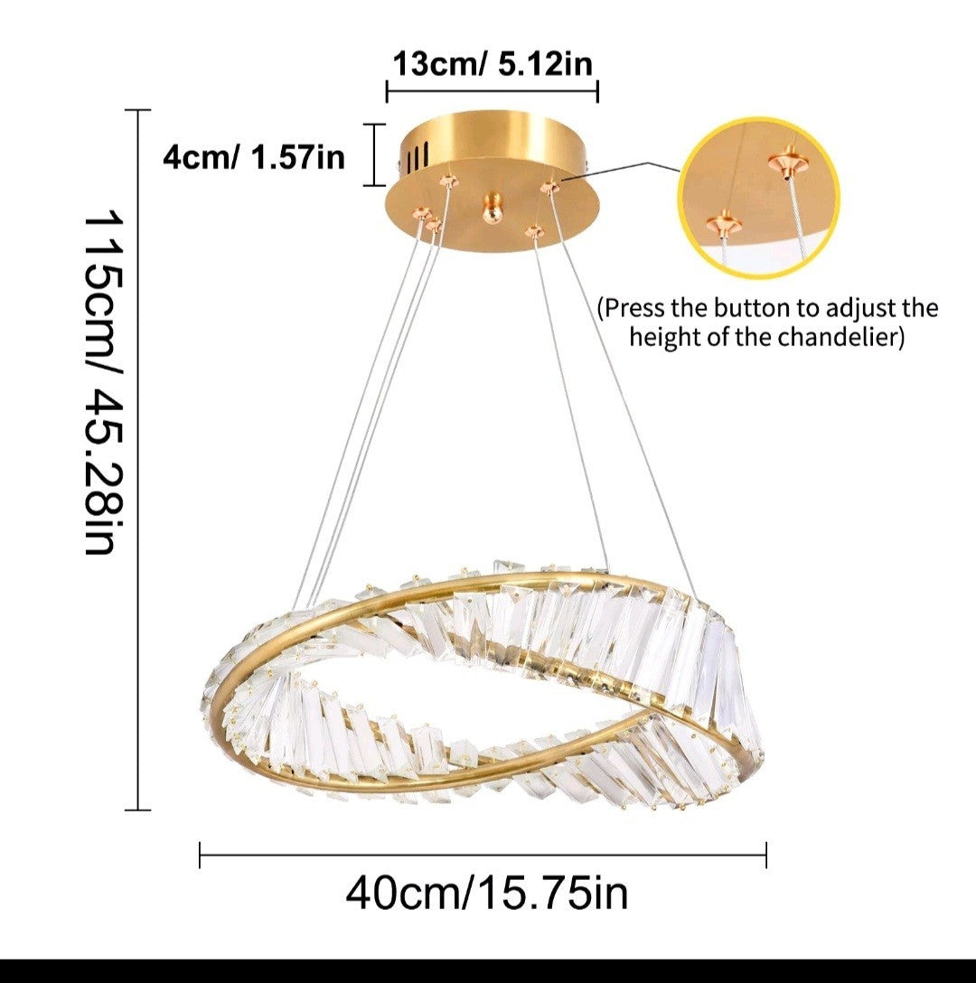 Crystal Chandelier LED Ceiling Light Pendant Light Living Room Changeable Lamp