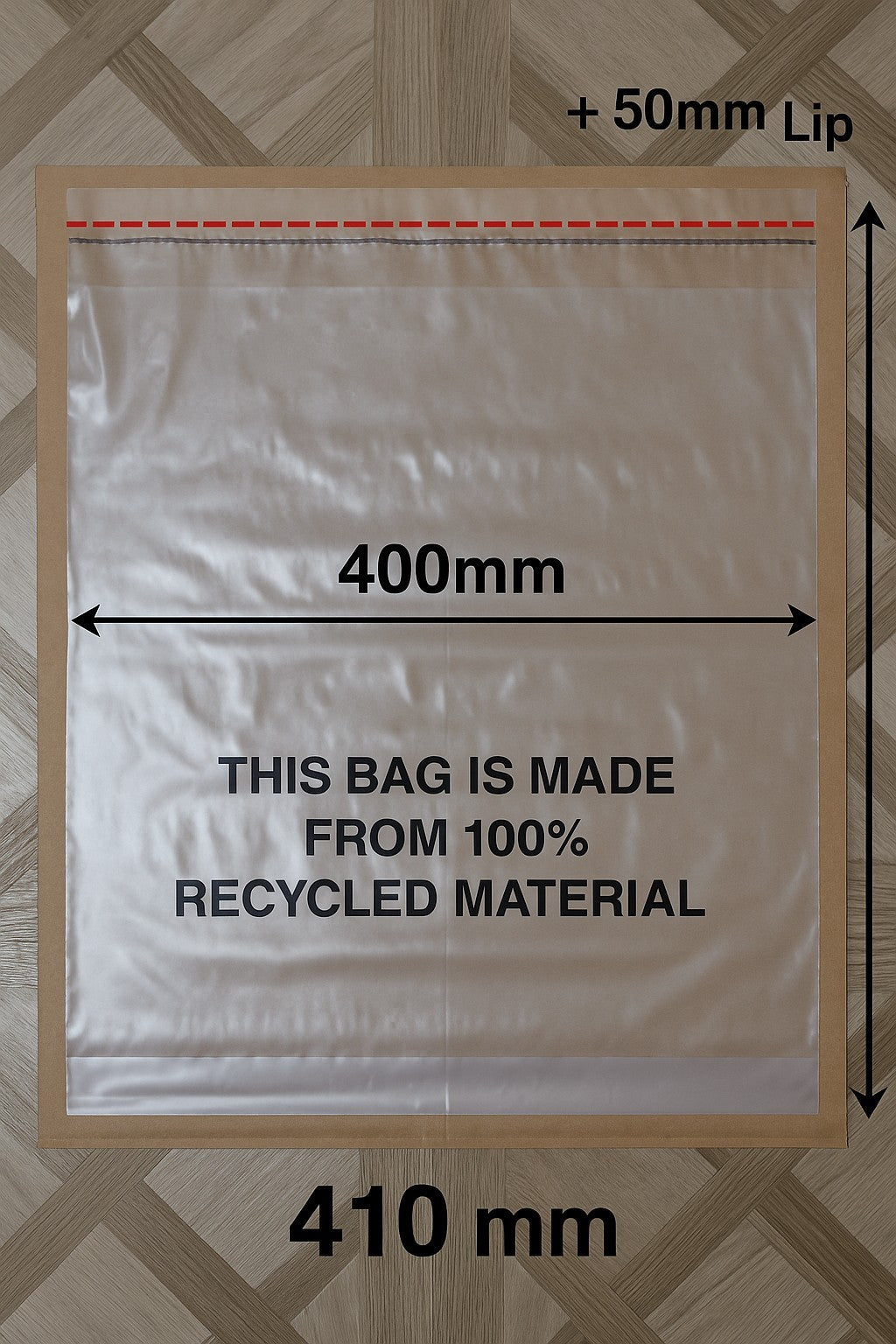 100% Recyclable Resealable Poly Bags 400x410mm + 50mm | Clear Mailing Packaging