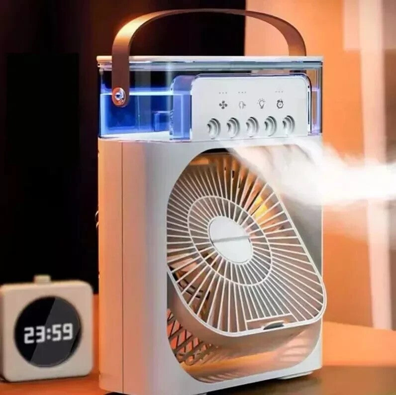 Portable Mini Air Cooler Mist Fan Humidifier – 3-in-1 Cooling Power for Any Room