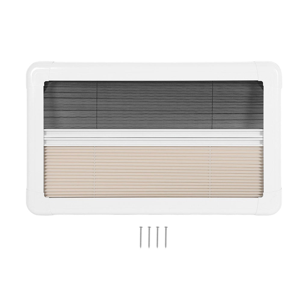 RV Pleated Interior Window Blind 106x56cm Privacy Curtain with Insect Screen