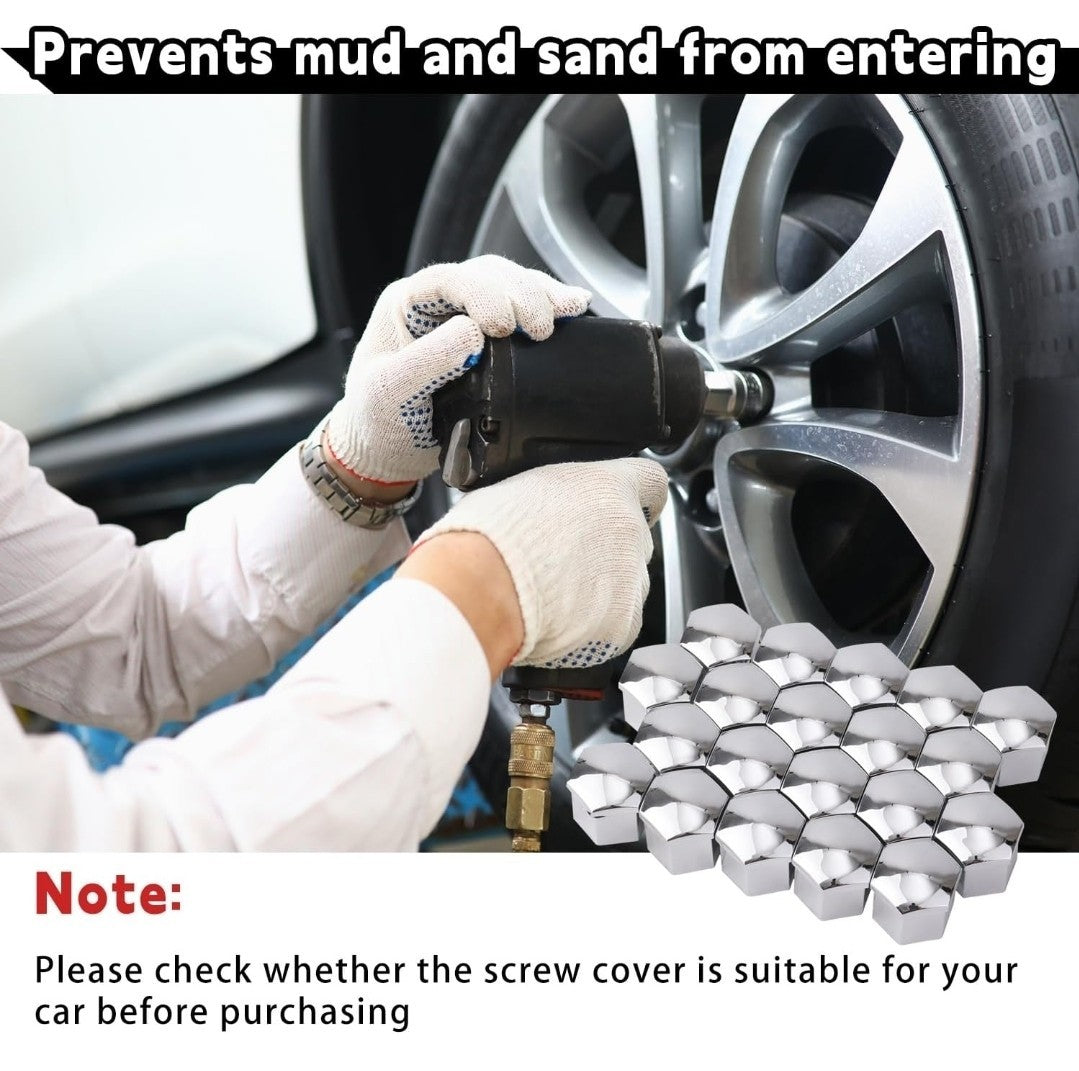 20pcs 21mm Hexagonal Nut Covers,Car Wheel Lug Nut Covers with Removal Tool Wheel