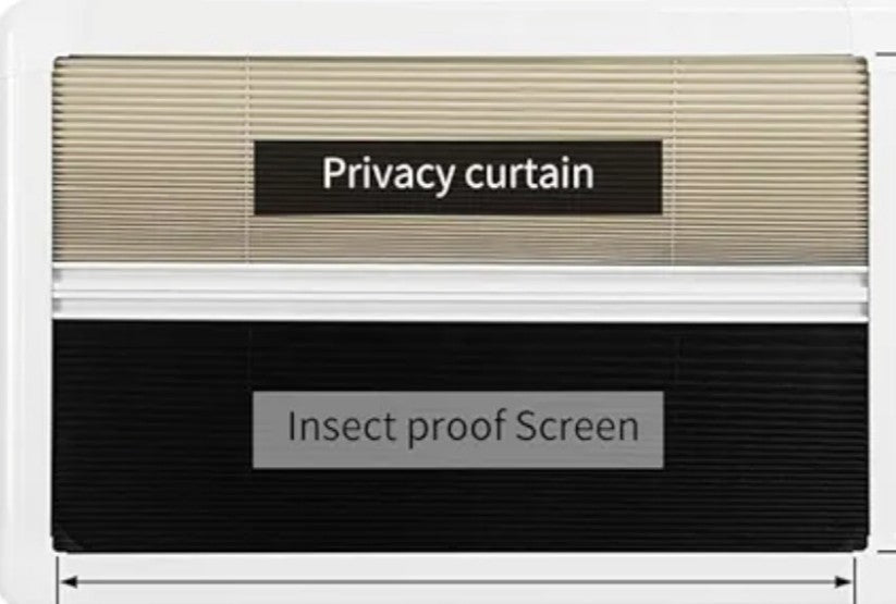 RV Pleated Interior Window Blind 106x56cm Privacy Curtain with Insect Screen