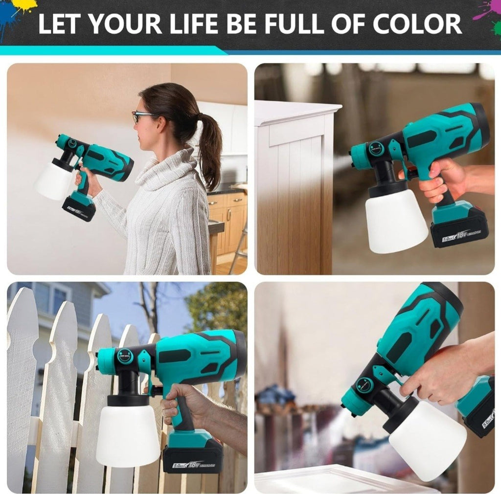 Rontaly Spray Paint Gun Portable Model HV500 + 18v Battery 